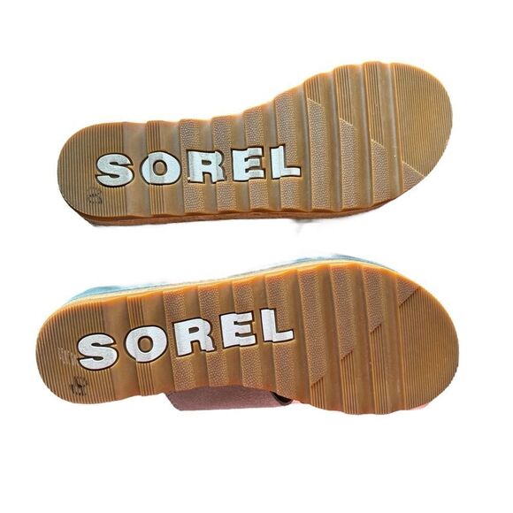 Sorel Blue Cameron Flatform Mule Wedge Sandals Size 8.5 - Picture 6 of 6